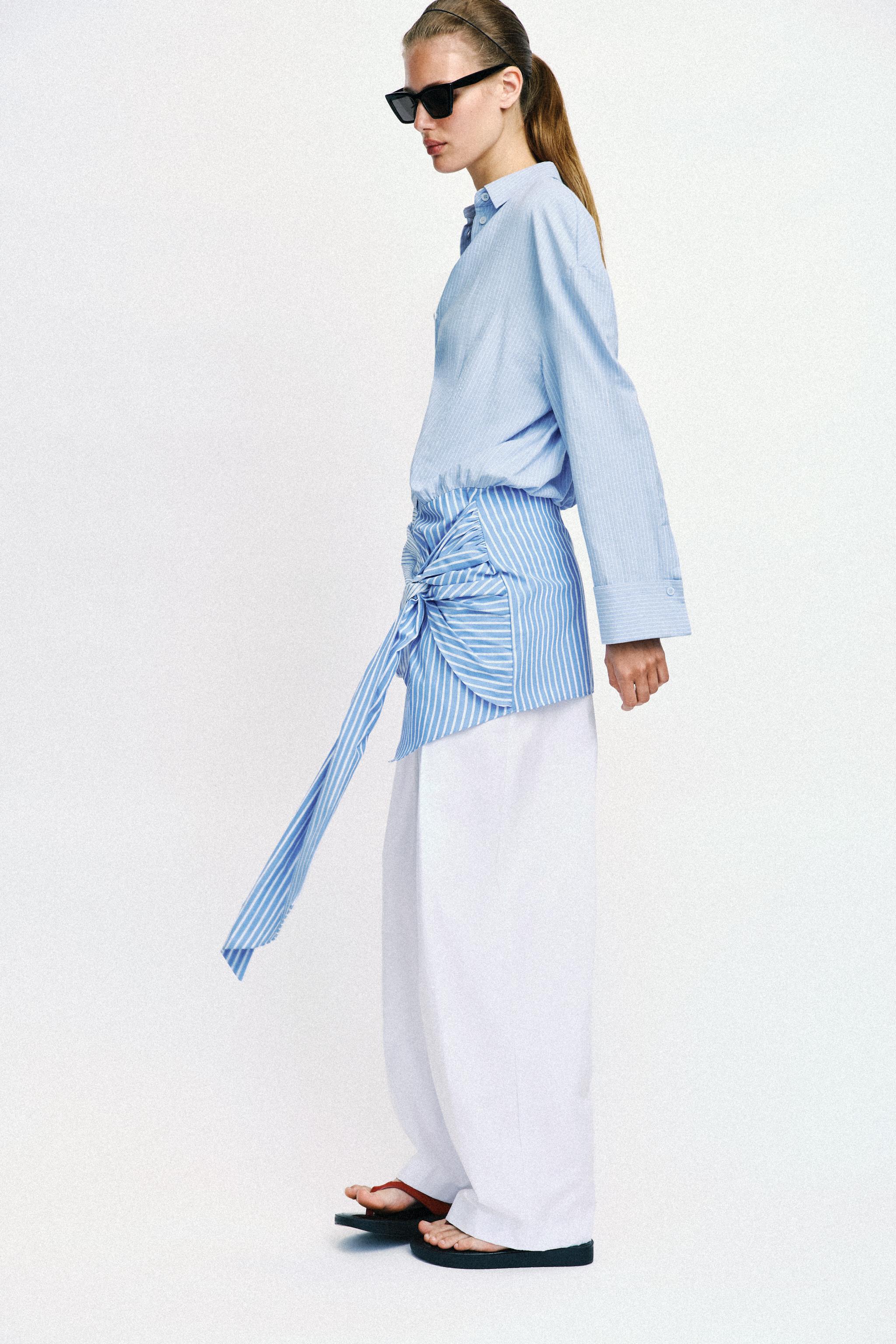 ROBE CHEMISE COURTE À NŒUD